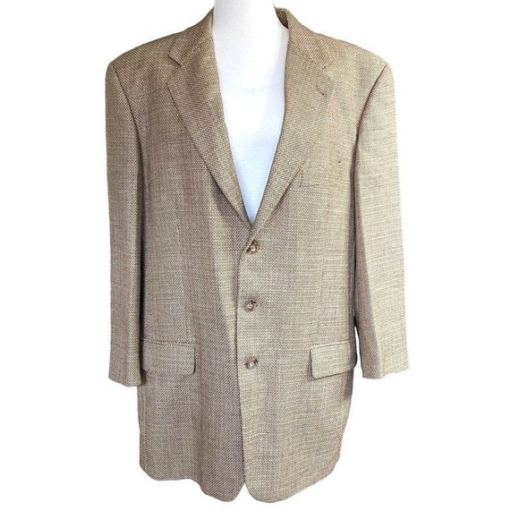 JOSEPH ABBOUD Mens Sz 42 Long Tweed Wool Silk Blend Blazer Sports Jacket Vintage - Picture 1 of 12
